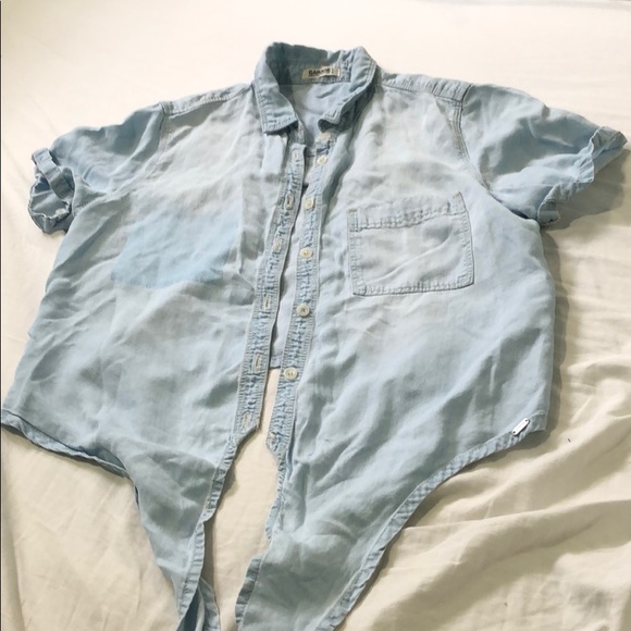 denim button front top - Picture 3 of 8